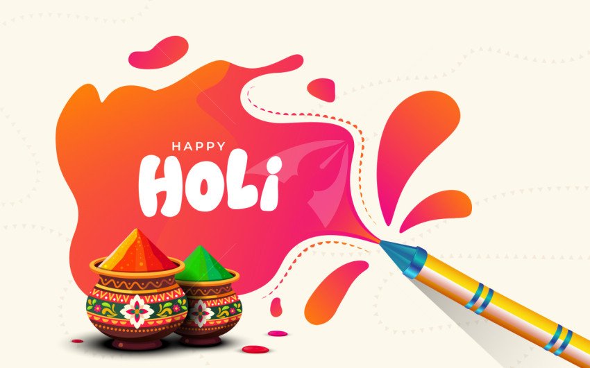 Happy Holi Festival Design Template Illustration