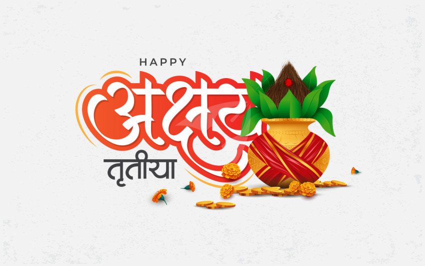 Happy Akshaya Tritiya Festival Hindi Background Design Template