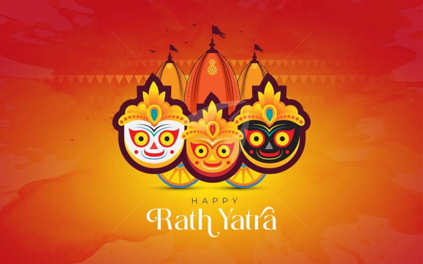 Colorful Rath Yatra Illustration With Indian Cultural Elements and Festival Theme