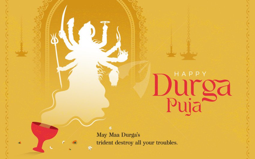 Happy Durga Puja Background Design Template Illustration
