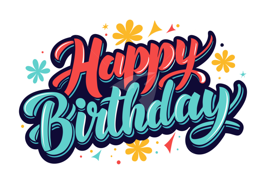 Happy Birthday Typography Illustration