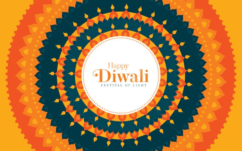 Happy Diwali Festival Decorative Background Template