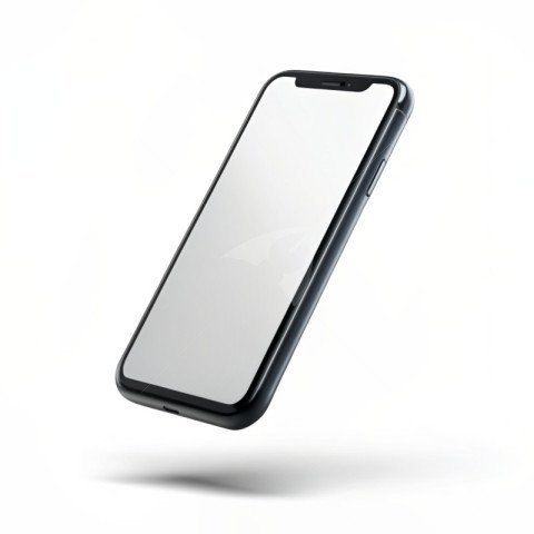 Apple iphone black front view floating mockup