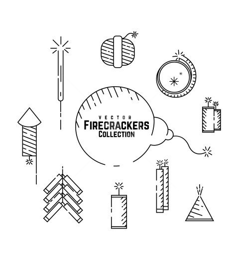 Diwali firecrackers Vector Illustration Pack