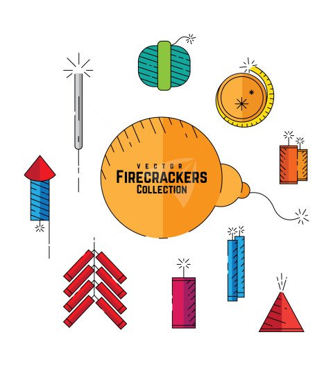 Diwali Firecrackers Vector Collection