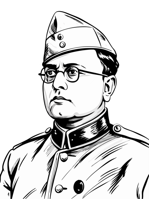 Netaji Subhash Chandra Bose Illustration