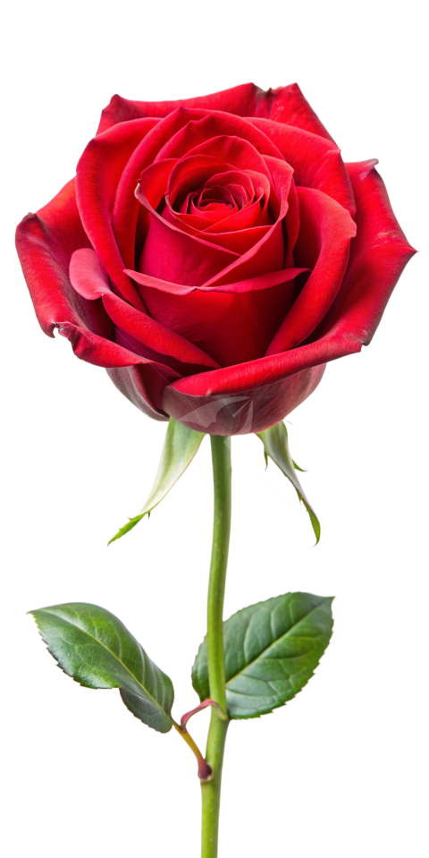 Single red rose flower png