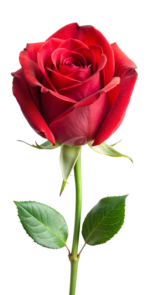 Single red rose flower png