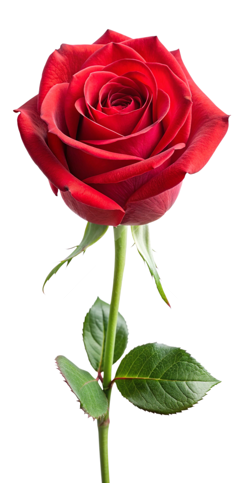 Single red rose flower png