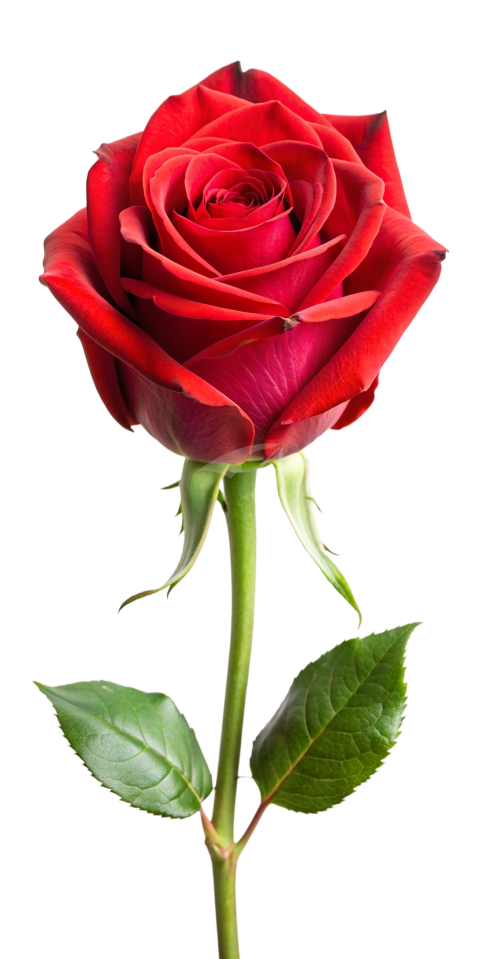 Single red rose flower png