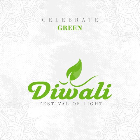 Green Diwali Celebration Post Banner Template