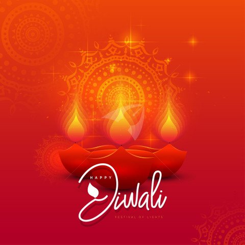 Happy Diwali Festival Post Banner Template Design