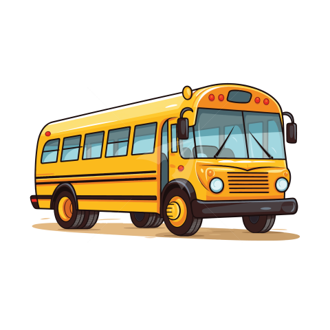 Transparent School Bus Illustration