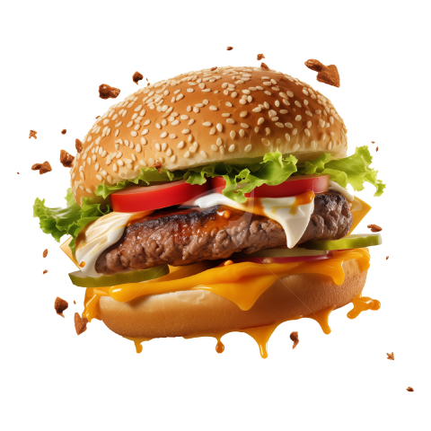 Flying Burger Png Image