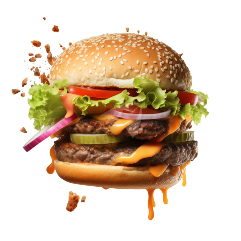 Flying Burger Transparent Png