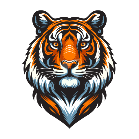 Tiger Head Vector Illustration