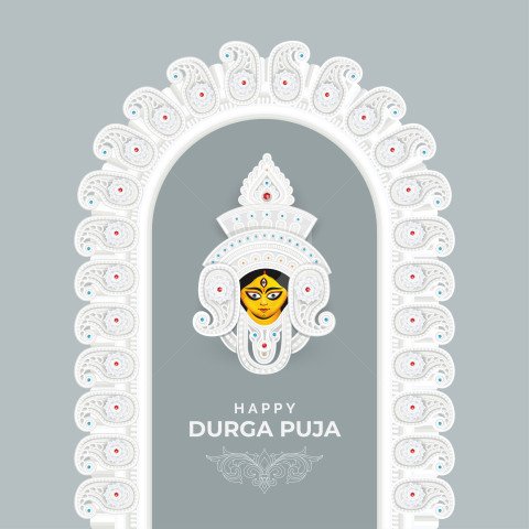 Happy Durga Puja Post banner Template