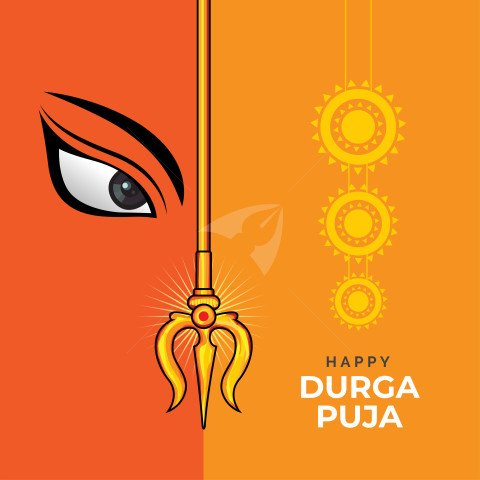 Happy Durga Puja Post Banner Design