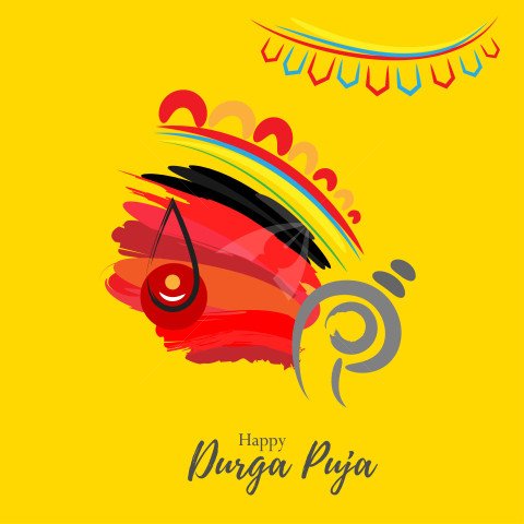 Happy Durga Puja Post Design Template