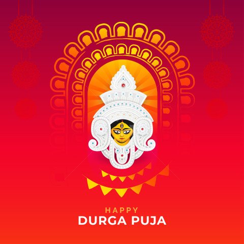 Happy Durga Puja Festival Post Design