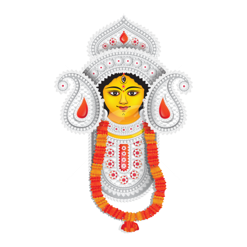 Goddess Durga Face Illustration