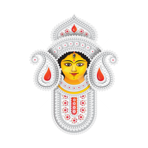 Durga Face Vector Illustration