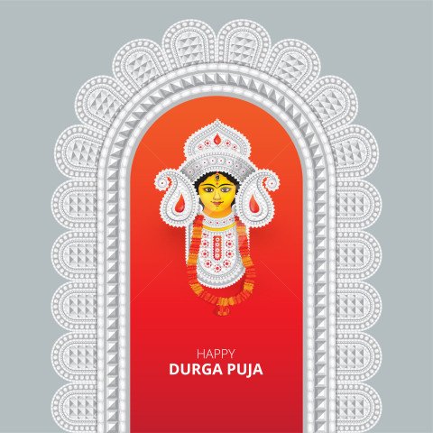 Happy Durga Puja Post Banner Design