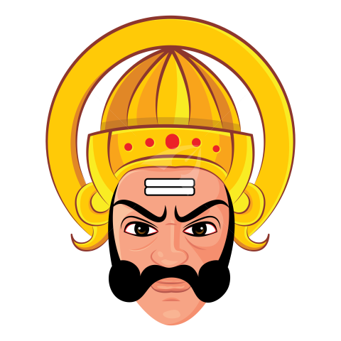 Lord Ravana Face Illustration