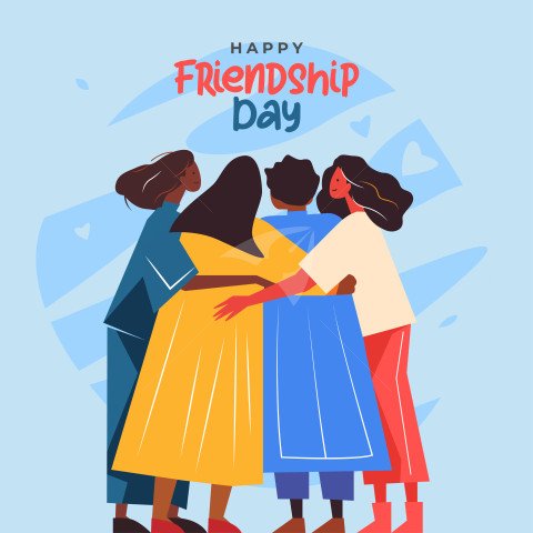 Happy Friendship Day Post Banner Illustration