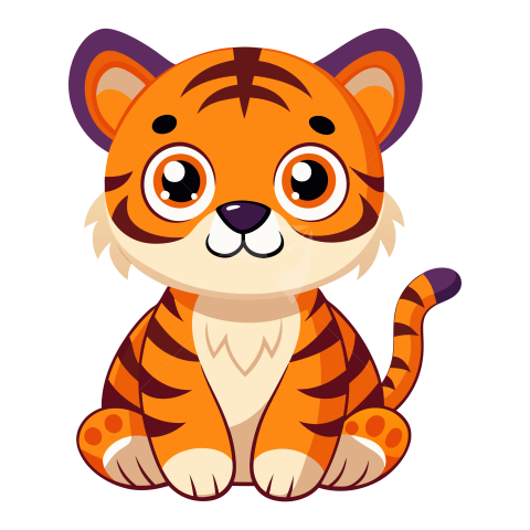 Cute Baby Tiger Illustration