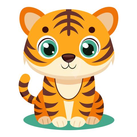 Cute Baby Tiger Illustration