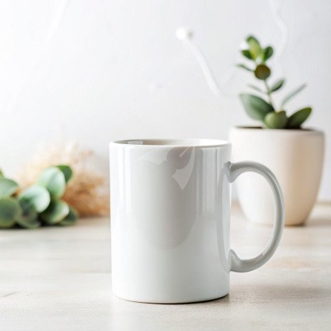 Coffee mug front on a white background