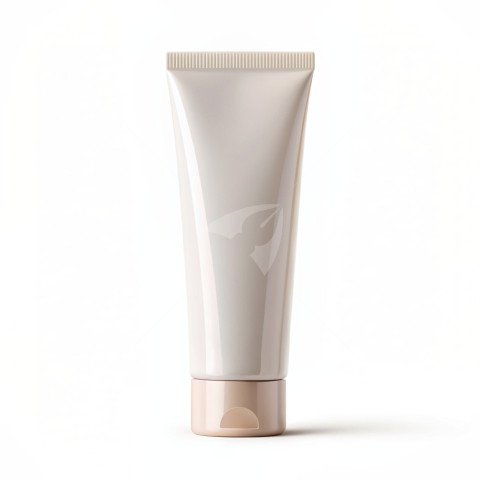 Cosmetic cream tube front on a white background