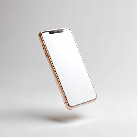 iphone floating mockup on a white background