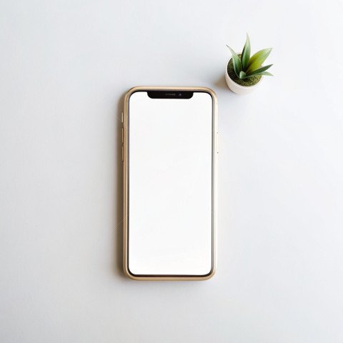 iphone mockup on white background