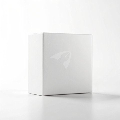 White square box product package on white background