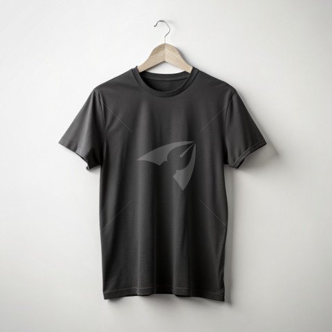 Plain Black man t shirt mockup front on white background