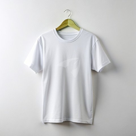 Plain white man t shirt front on white background