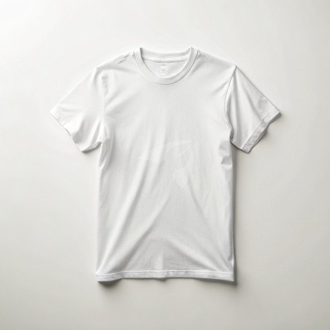 Plain white t shirt mockup front on white background