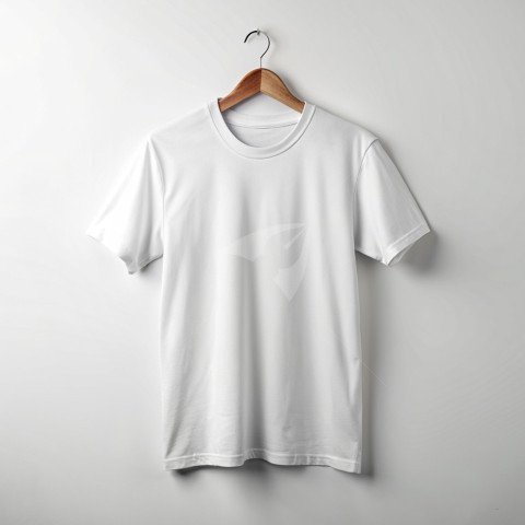 Plain white t shirt mockup front on white background