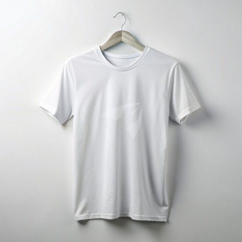 Plain white t-shirt mockup on white background