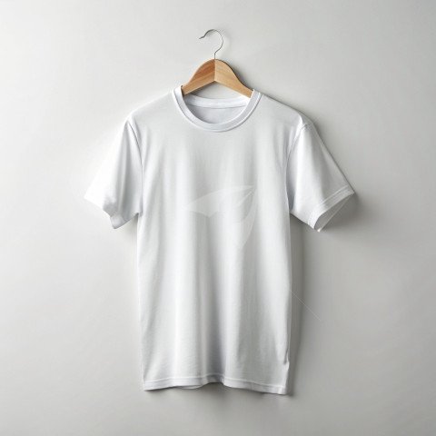 Plain white t-shirt mockup front on white background