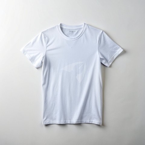 Plain white t shirt mockup front on white background