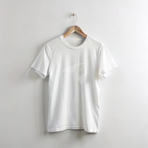 White t-shirt mockup front on white background