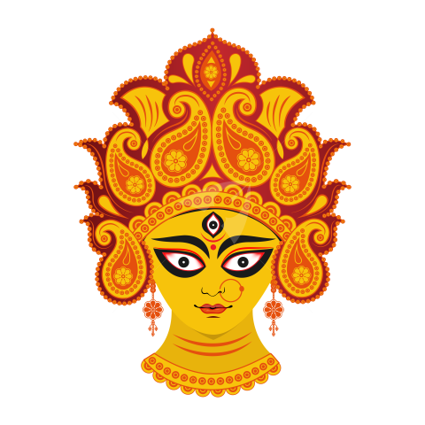 Goddess Durga Face Illustration