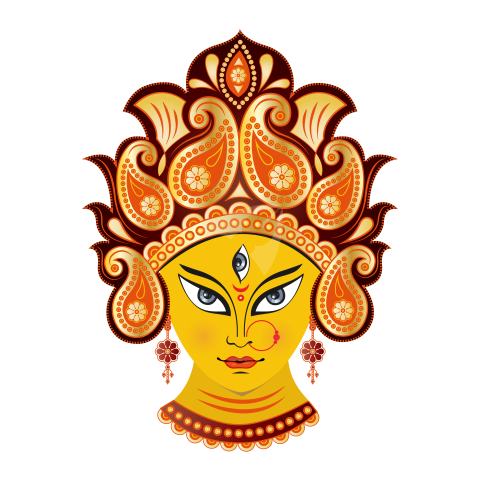 Maa Durga Face Illustration