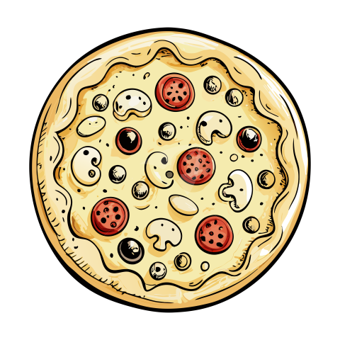 Flat Pizza Vector Illustration