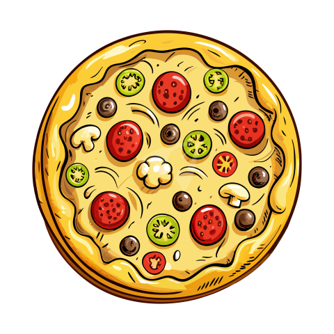 Flat Pizza Vector Illustration