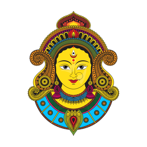 Goddess Durga Face Illustration