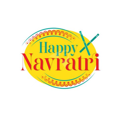 Happy Navratri Sticker Design Template